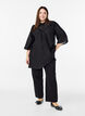 Tunic with crochet trims and striped texture, Black, Model image number 1