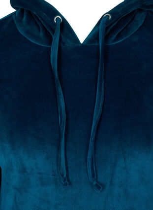 Hooded, velour sweatshirt dress , Reflecting Pond, Packshot image number 2