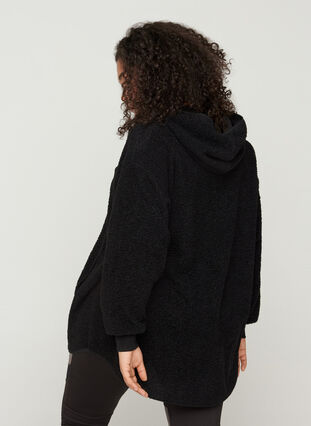 Teddy anorak with a hood and pockets, Black, Model image number 1