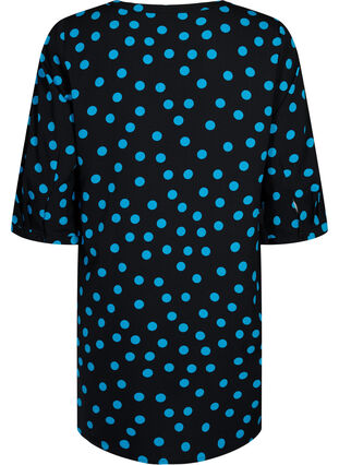Tunic with dots and 3/4 sleeves, Black Blue Dot, Packshot image number 1