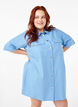 Striped tunic with buttons and chest pockets, Light Blue, Model image number 0