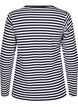 Striped blouse with long sleeves, Black, Packshot image number 1