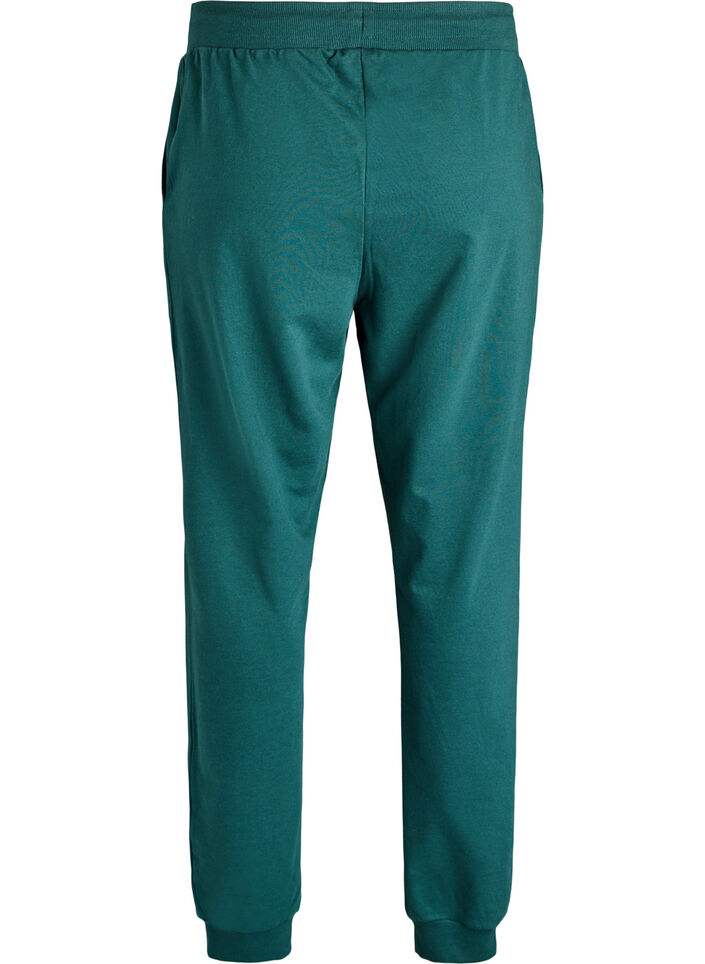 High-waisted cotton sweatpants, Green, Packshot image number 1