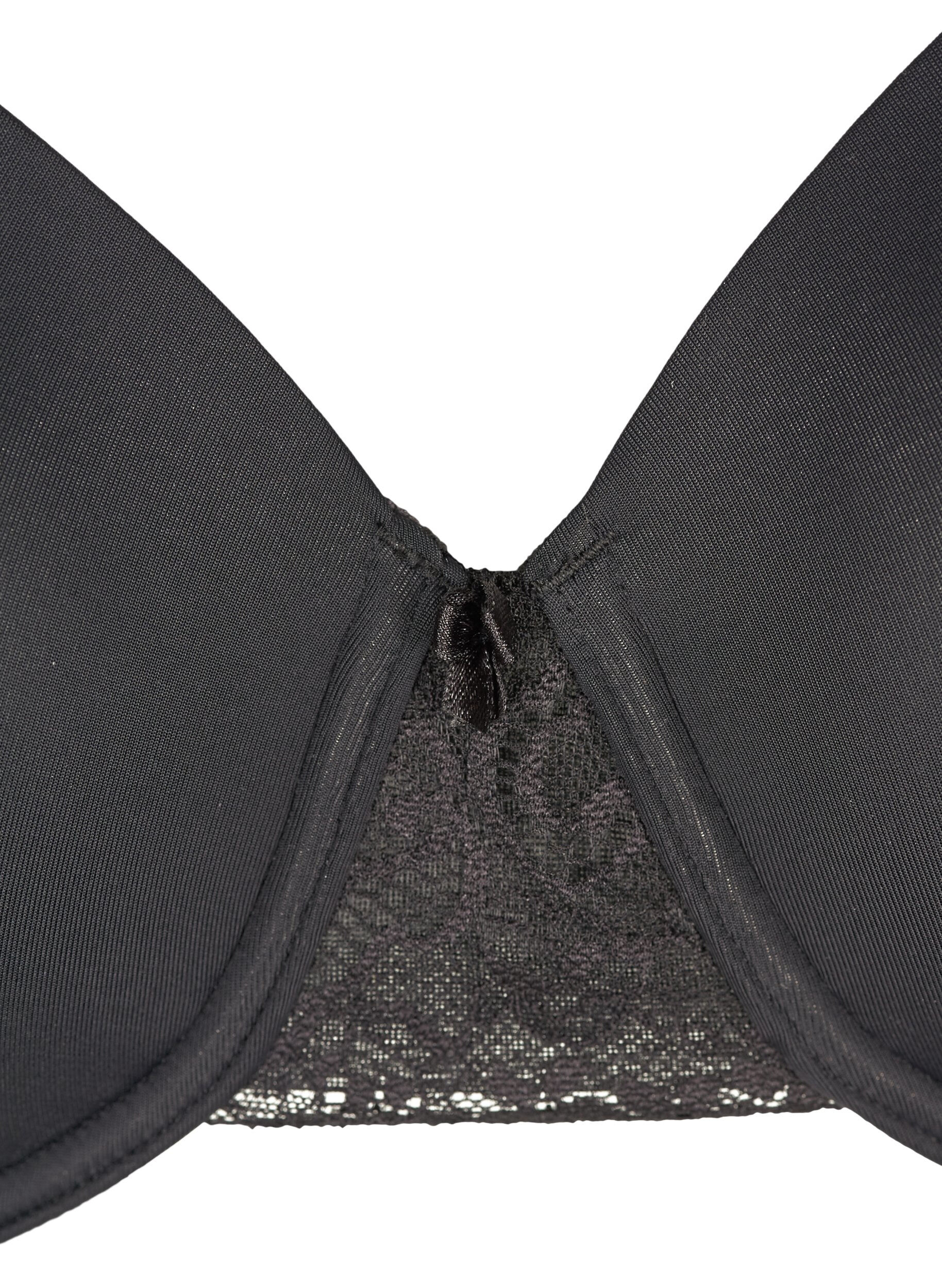 Zizzifashion Molded bra with mesh, Black, Packshot image number 2