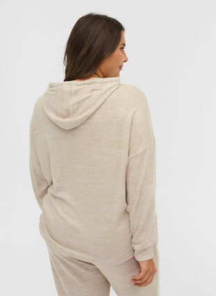 Loose hoodie in a viscose blend, Nomad Mel, Model image number 1