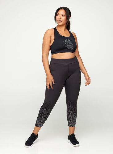 Cropped workout leggings, Black, Model image number 0