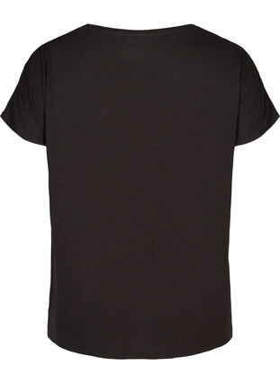 Short-sleeve T-shirt with sequins, Black, Packshot image number 1