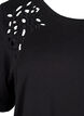Organic cotton T-shirt with embroidery details, Black, Packshot image number 2