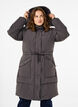 Puffer coat with adjustable waist, Grey, Model image number 0