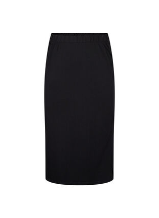 Long skirt in cotton with slit, Black, Packshot image number 0