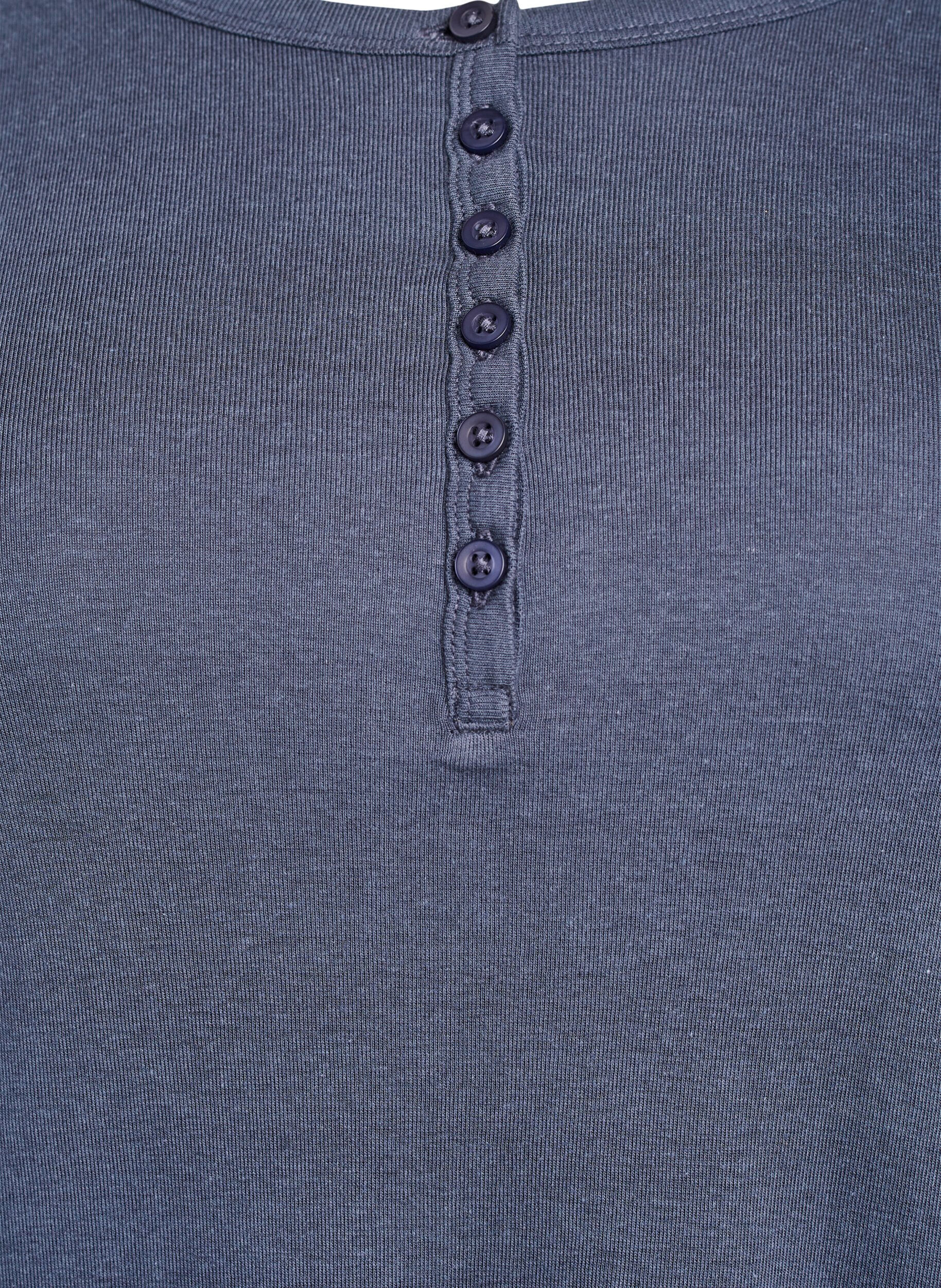 Zizzifashion Jersey blouse with buttons and wavy edges, Grey, Packshot image number 2