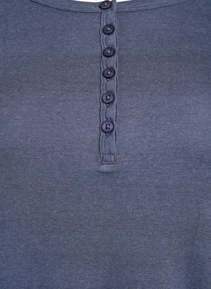 Jersey blouse with buttons and wavy edges, Grey, Packshot image number 2