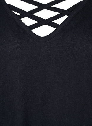 Promotional item - Long-sleeved viscose blouse with v-neck, Black, Packshot image number 2