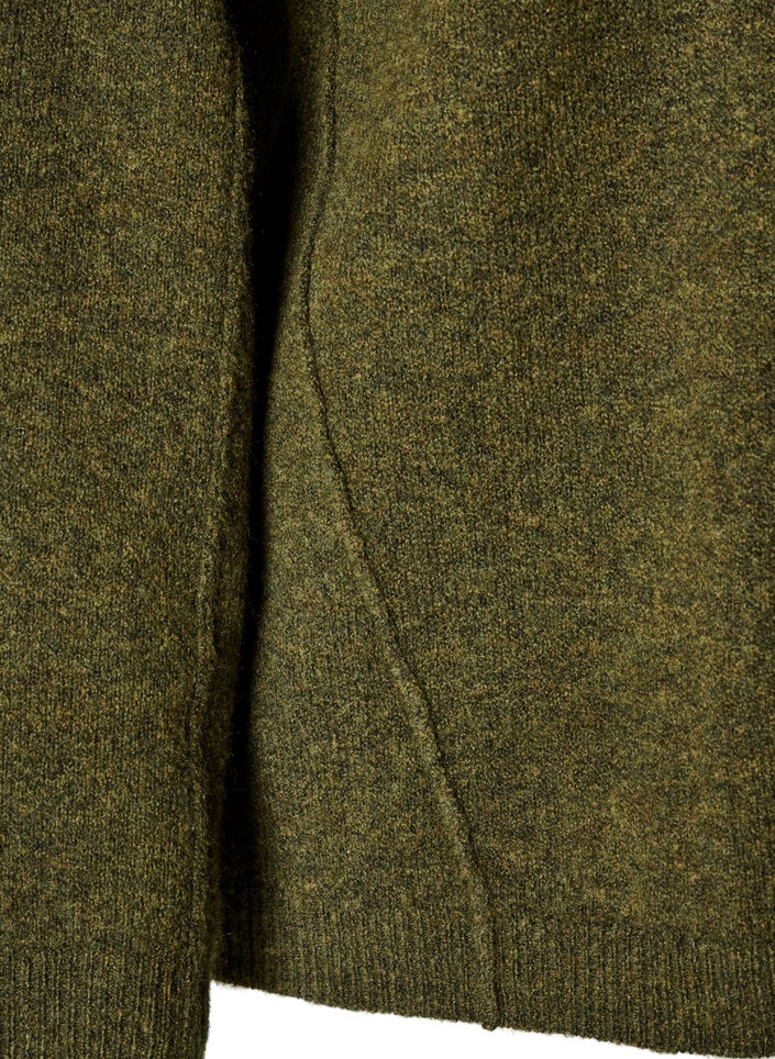 Loose knit sweater with prominent seams, Green, Packshot image number 3