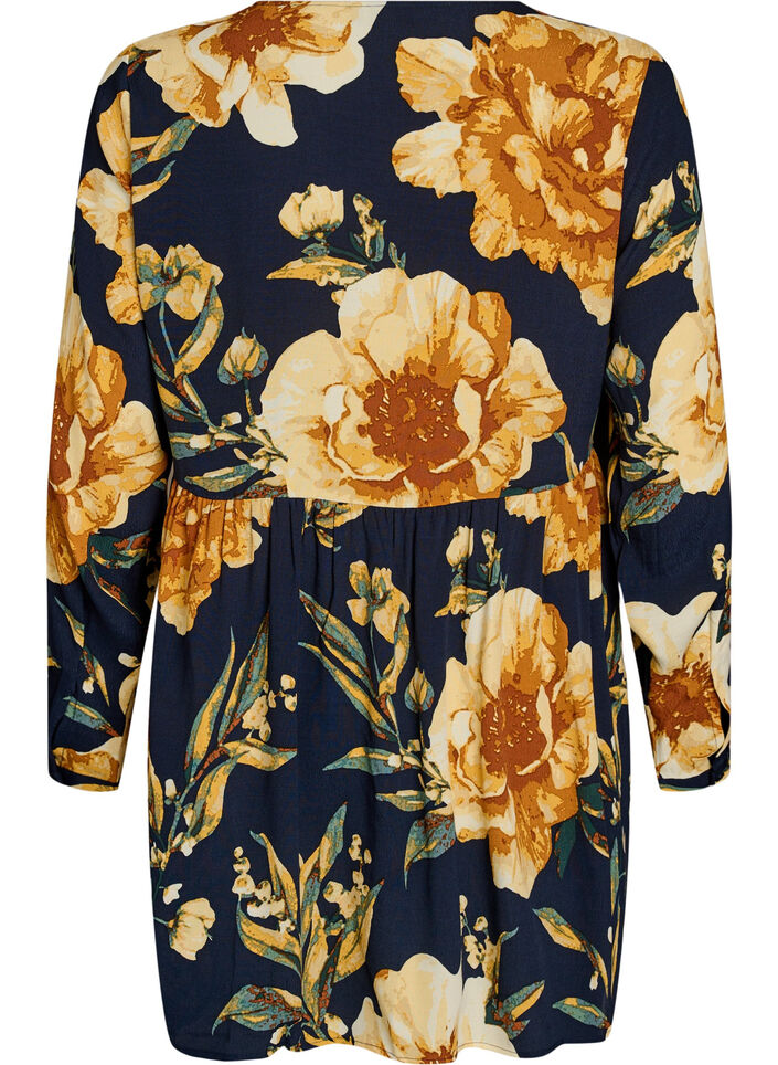 Long-sleeved tunic with a seam, Blue, Packshot image number 1