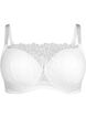 Moulded underwired bra with lace detail, White, Packshot image number 0