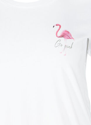 T-shirt with print, White Flamingo, Packshot image number 2