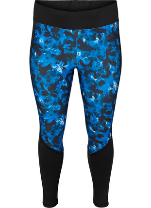 Cropped workout tights with print, Daphne Print, Packshot image number 0