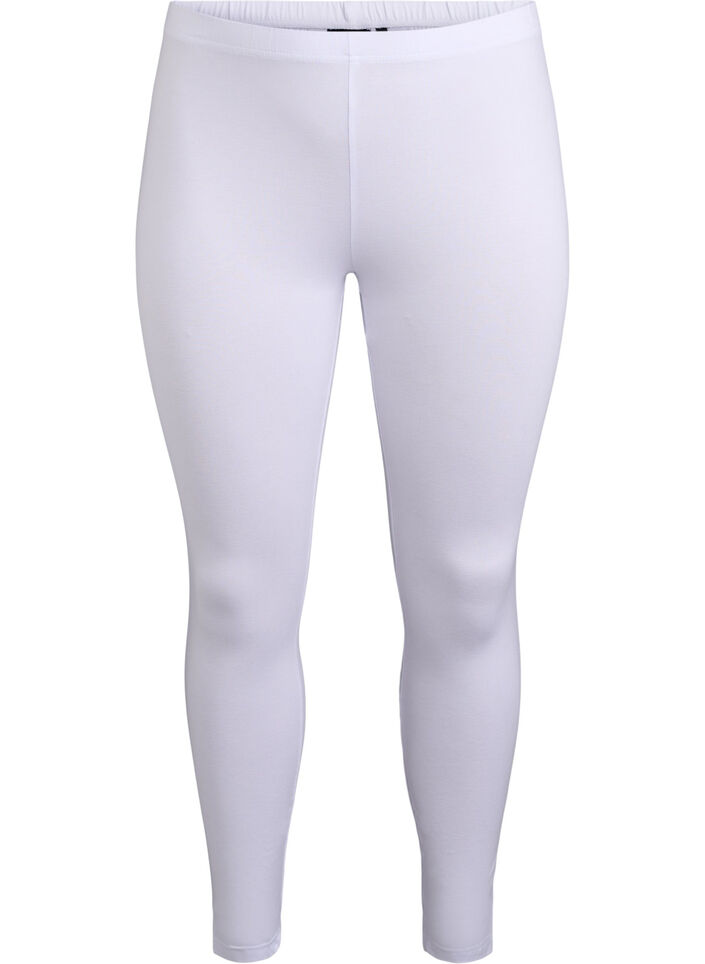 Basic leggings with extra length, White, Packshot image number 0