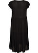 Midi dress in viscose with ruffle sleeves, Black, Packshot image number 1