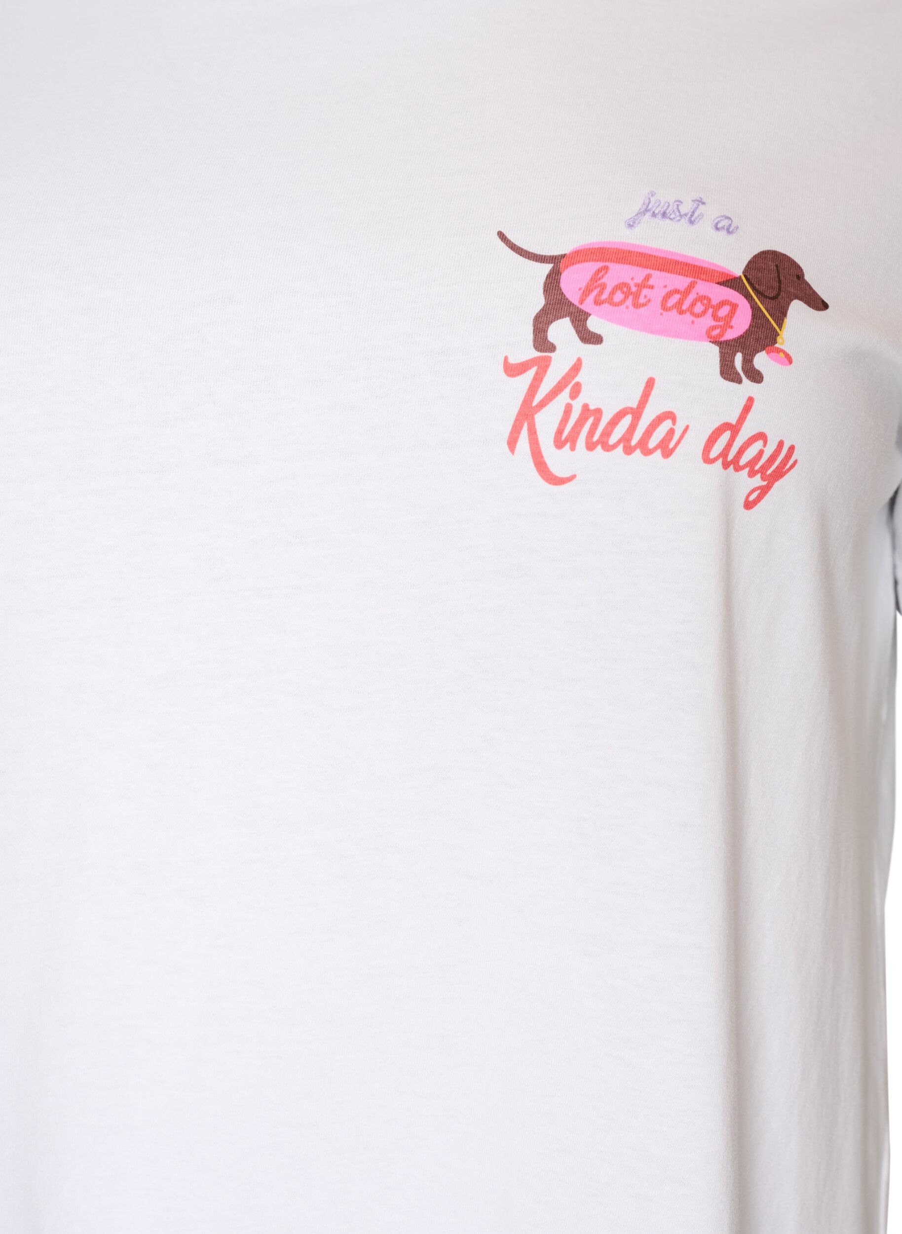 Zizzifashion Cotton T-shirt with chest print, White, Packshot image number 2