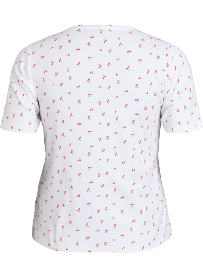 Cotton T-shirt with all-over print, Vanilla, Packshot image number 1
