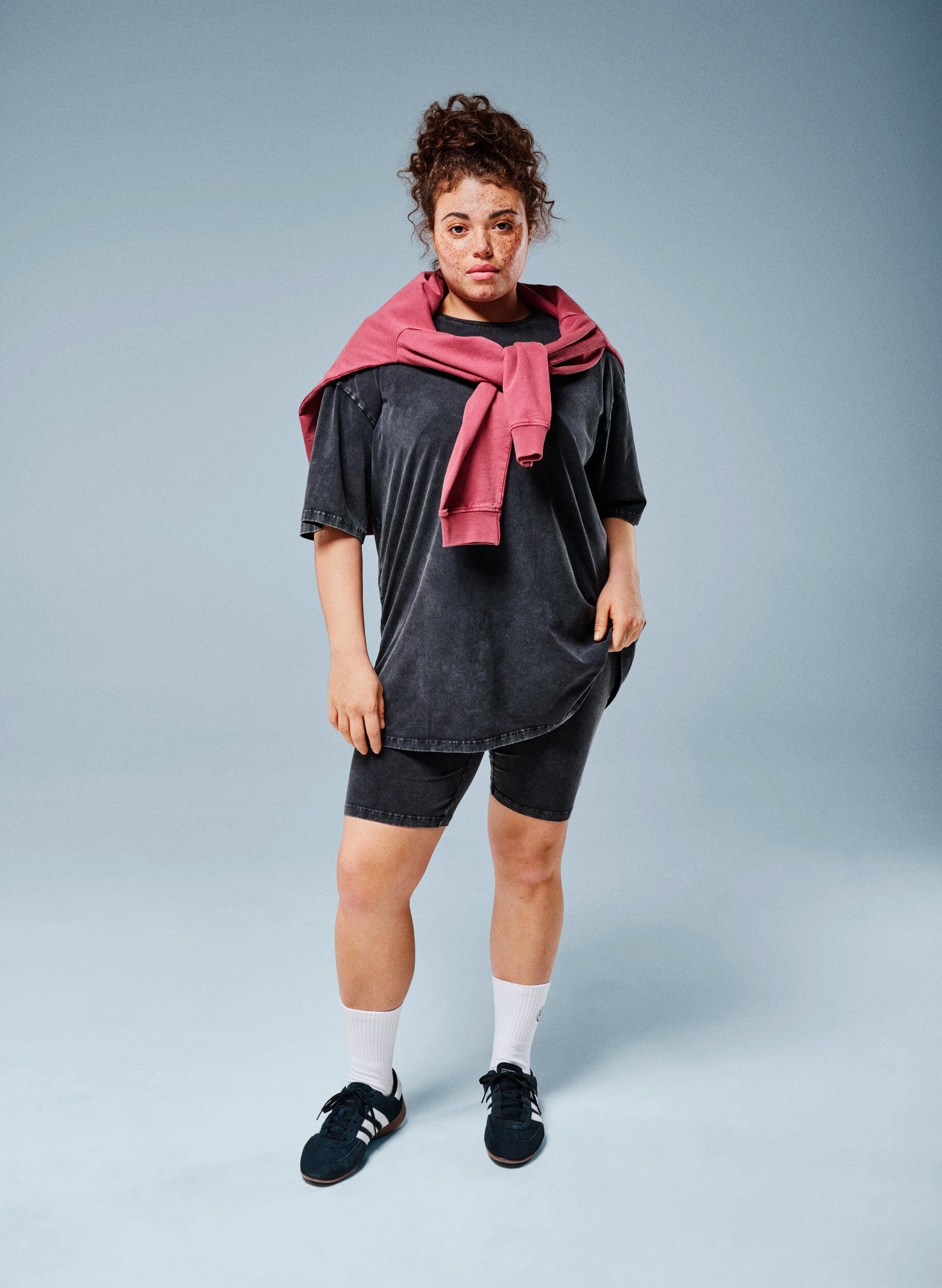 Fitted jersey shorts with a washed effect