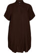 Loose-fitting long shirt in viscose, Brown, Packshot image number 0