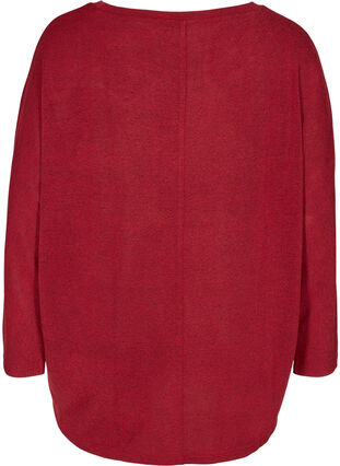Plain-coloured blouse with long sleeves, Red, Packshot image number 1