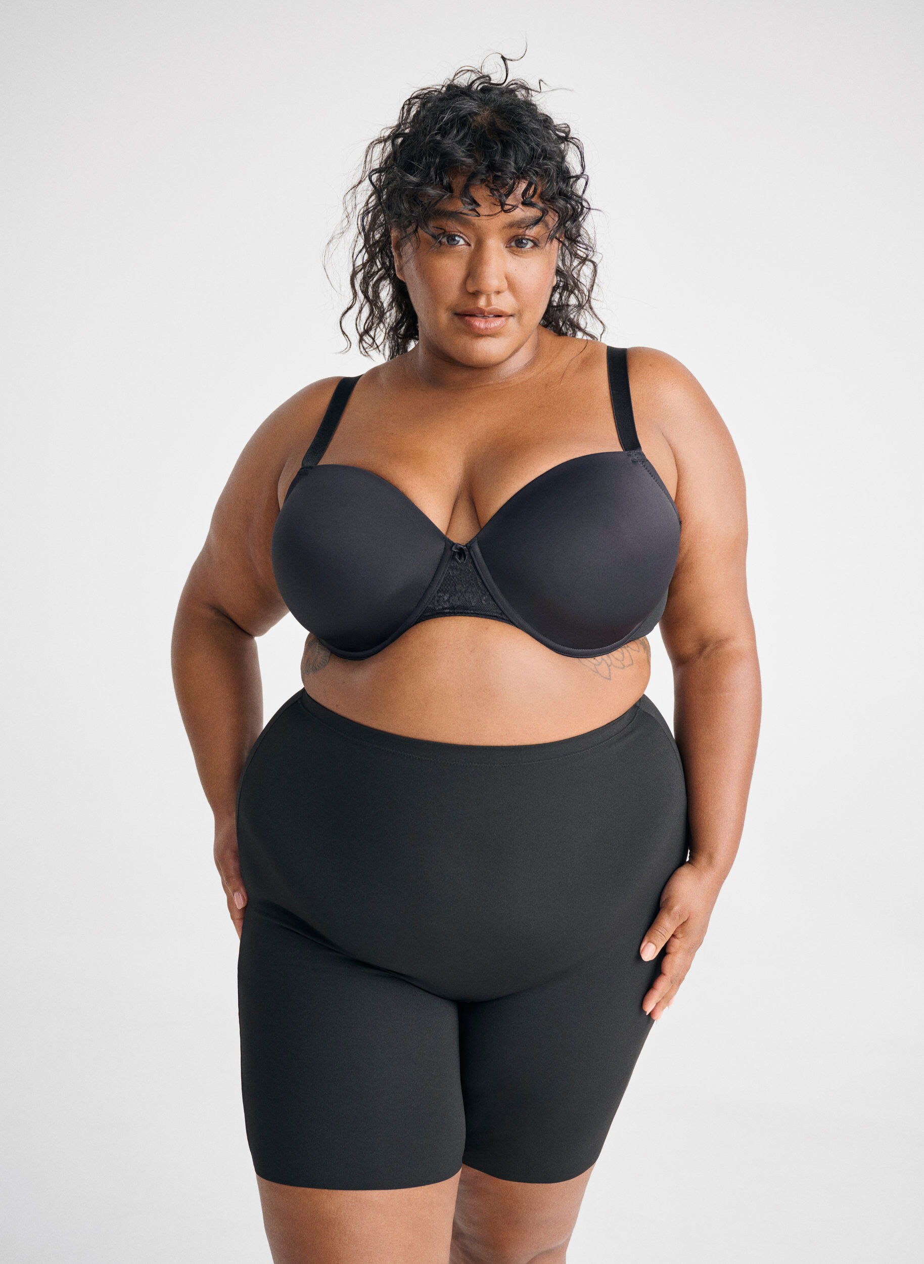 Zizzifashion Light shapewear shorts with high-rise waist, Black, Image image number 0