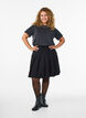 Short pleated skirt with elasticated waist, Black, Model image number 1