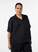 Polka dot shirt blouse with lapels, Black, Model image number 0