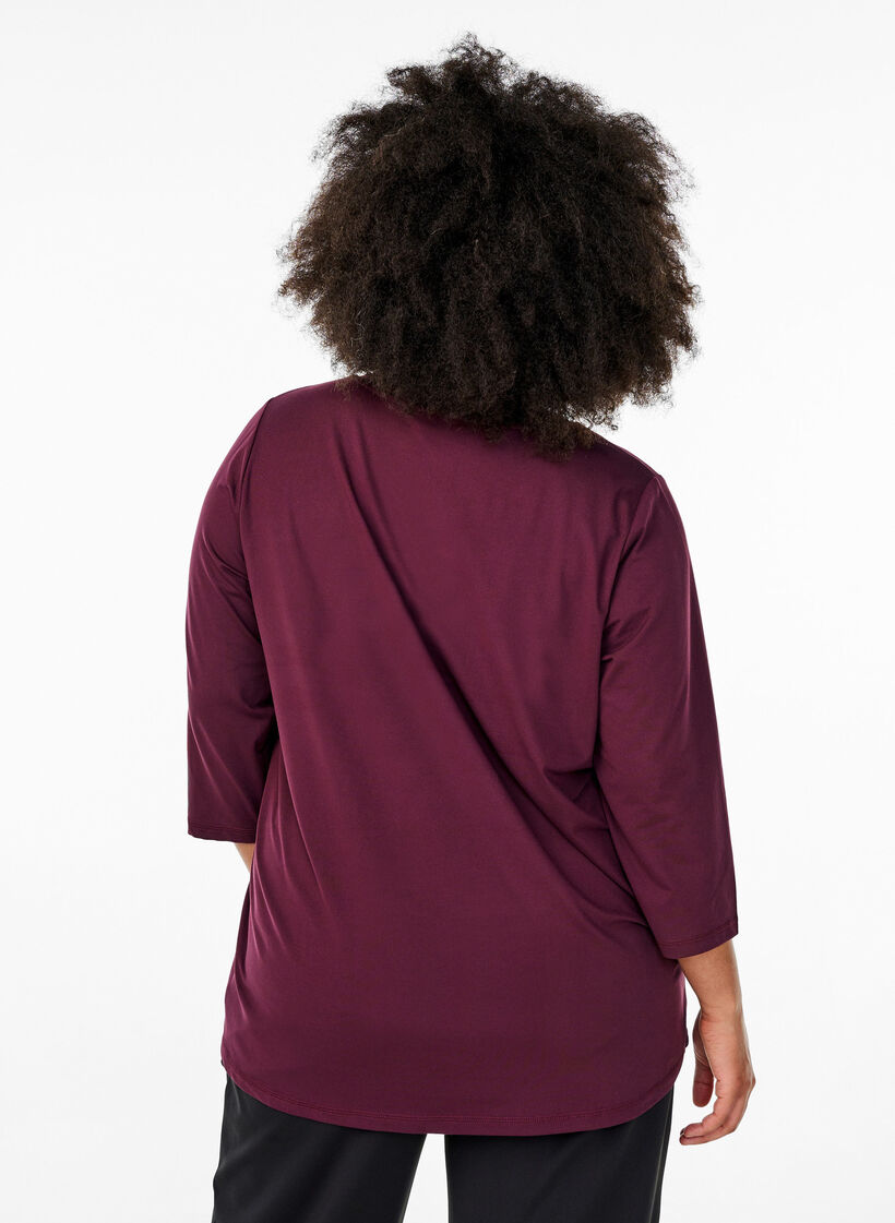 Workout top with 3/4 sleeves, Red, Model image number 2