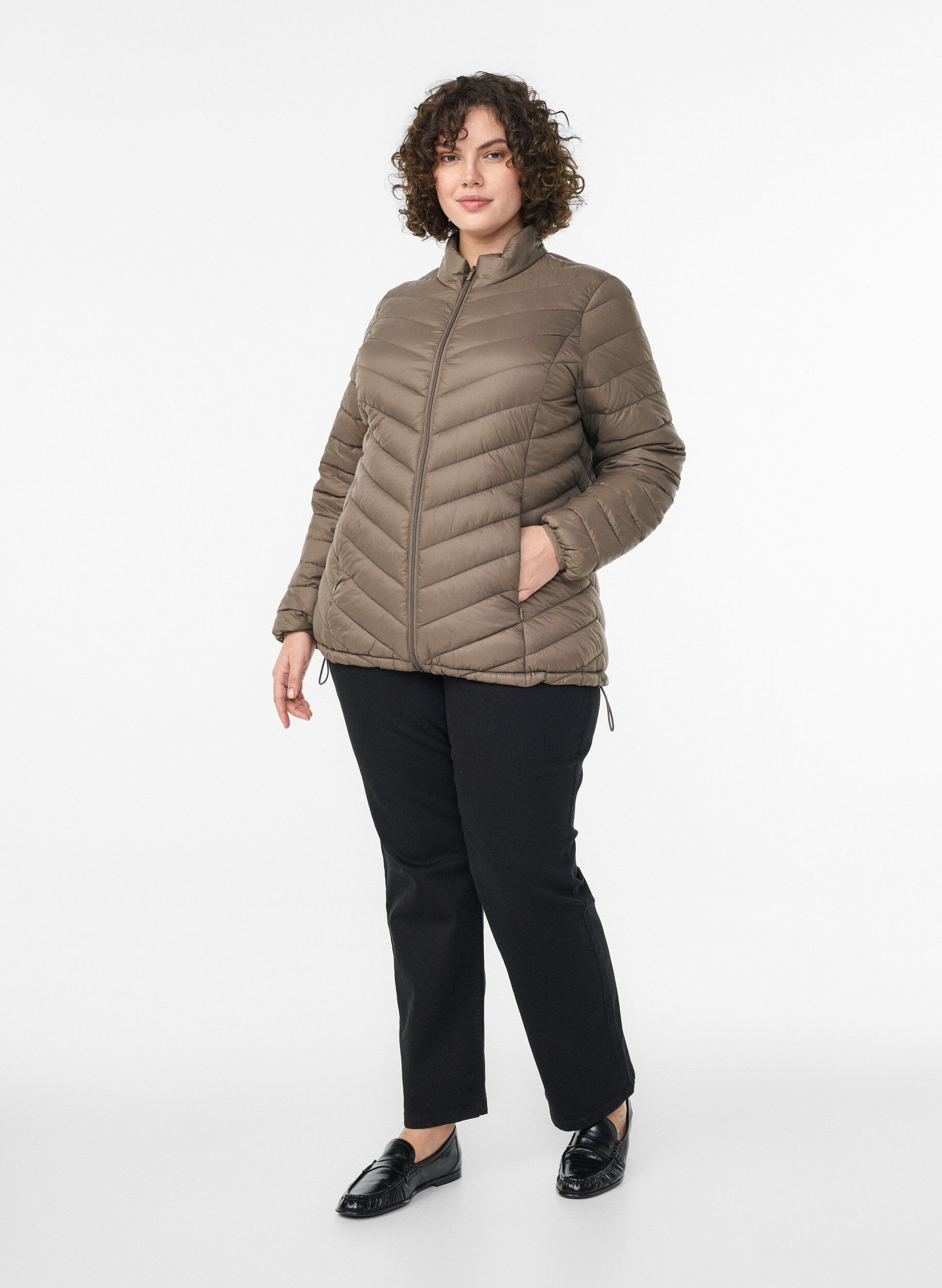 ZizzifashionLightweight jacket with pockets, Brown, Model image number 1