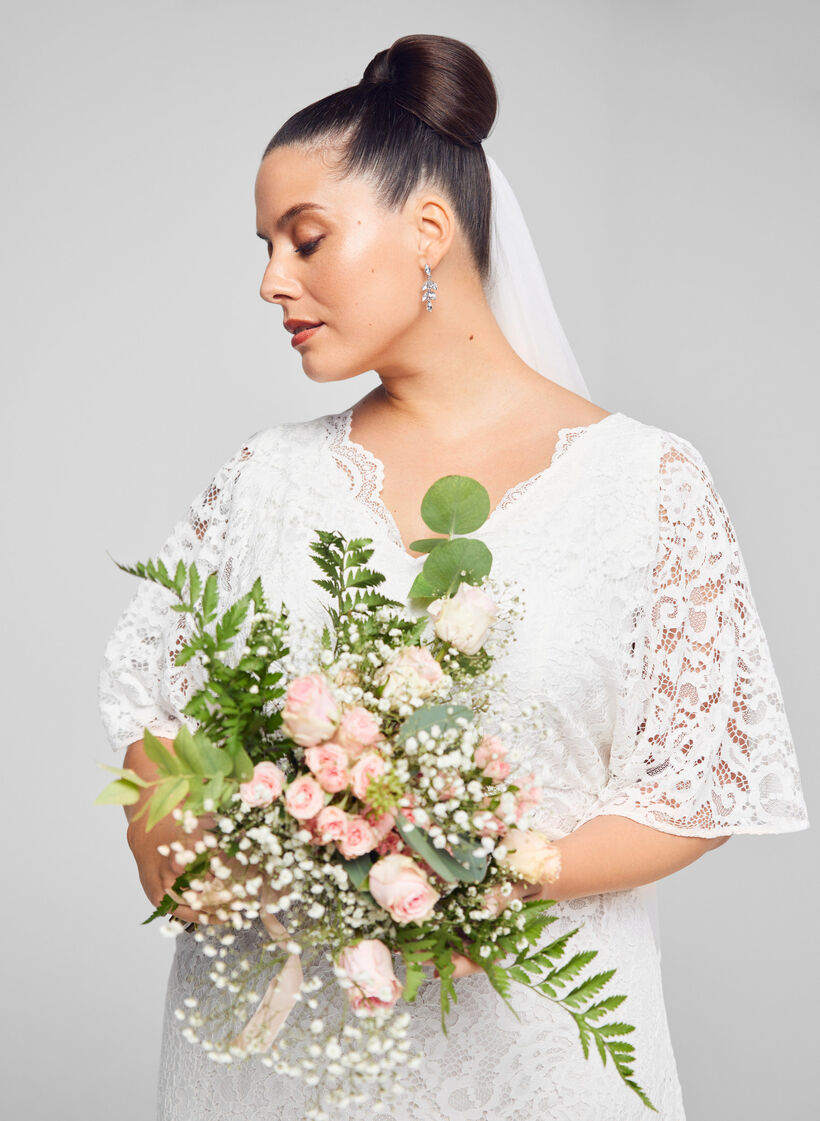 Lace wedding dress with slits, Star White, Image image number 0