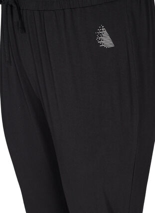 Loose viscose fitness trousers, Black, Packshot image number 2