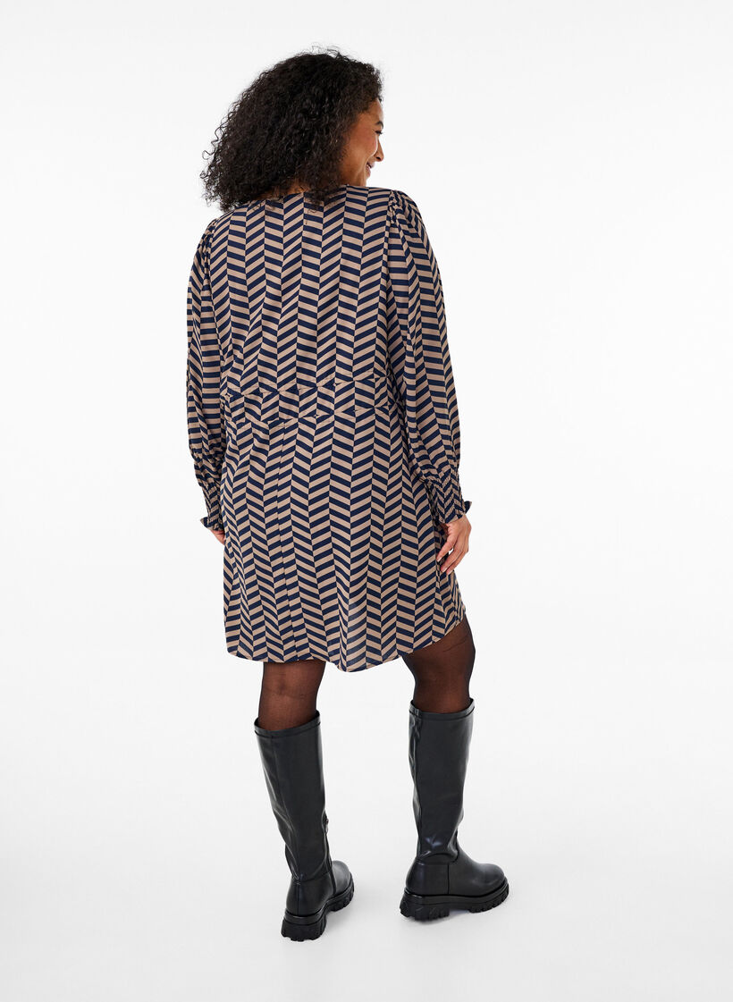 Dress with tie belts at the waist, Blue, Model image number 2