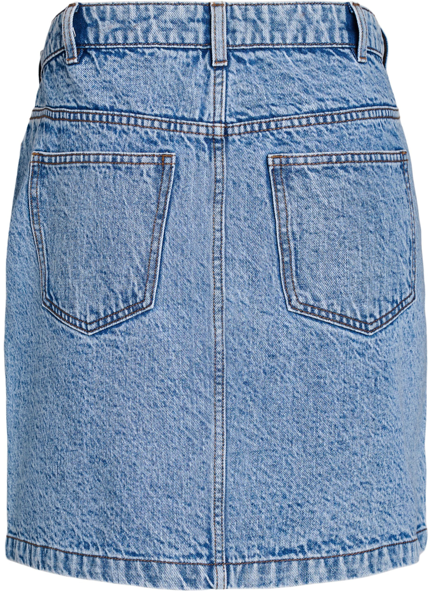 Zizzifashion Short denim skirt with pockets, Light Blue, Packshot image number 1