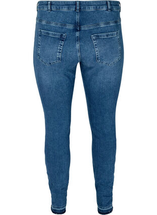Super slim Amy jeans with frayed edges, Blue denim, Packshot image number 1