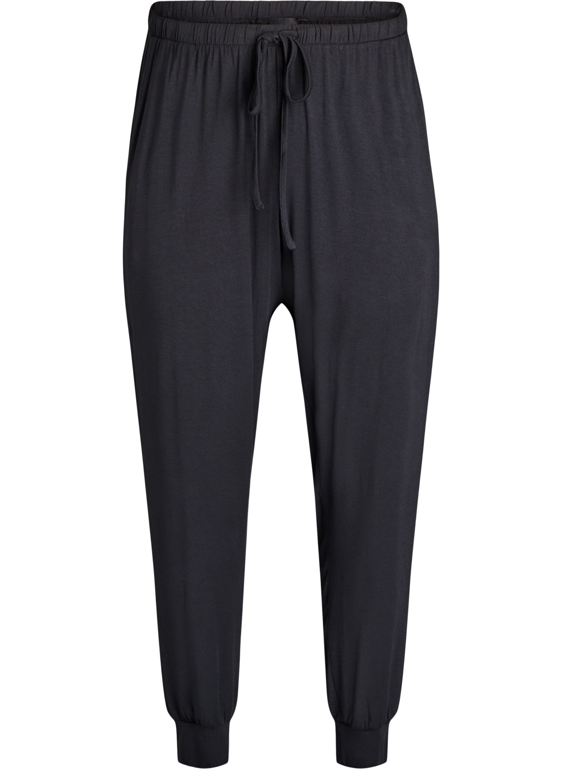 ZizzifashionNight trousers in modal with high waist, Black, Packshot image number 0