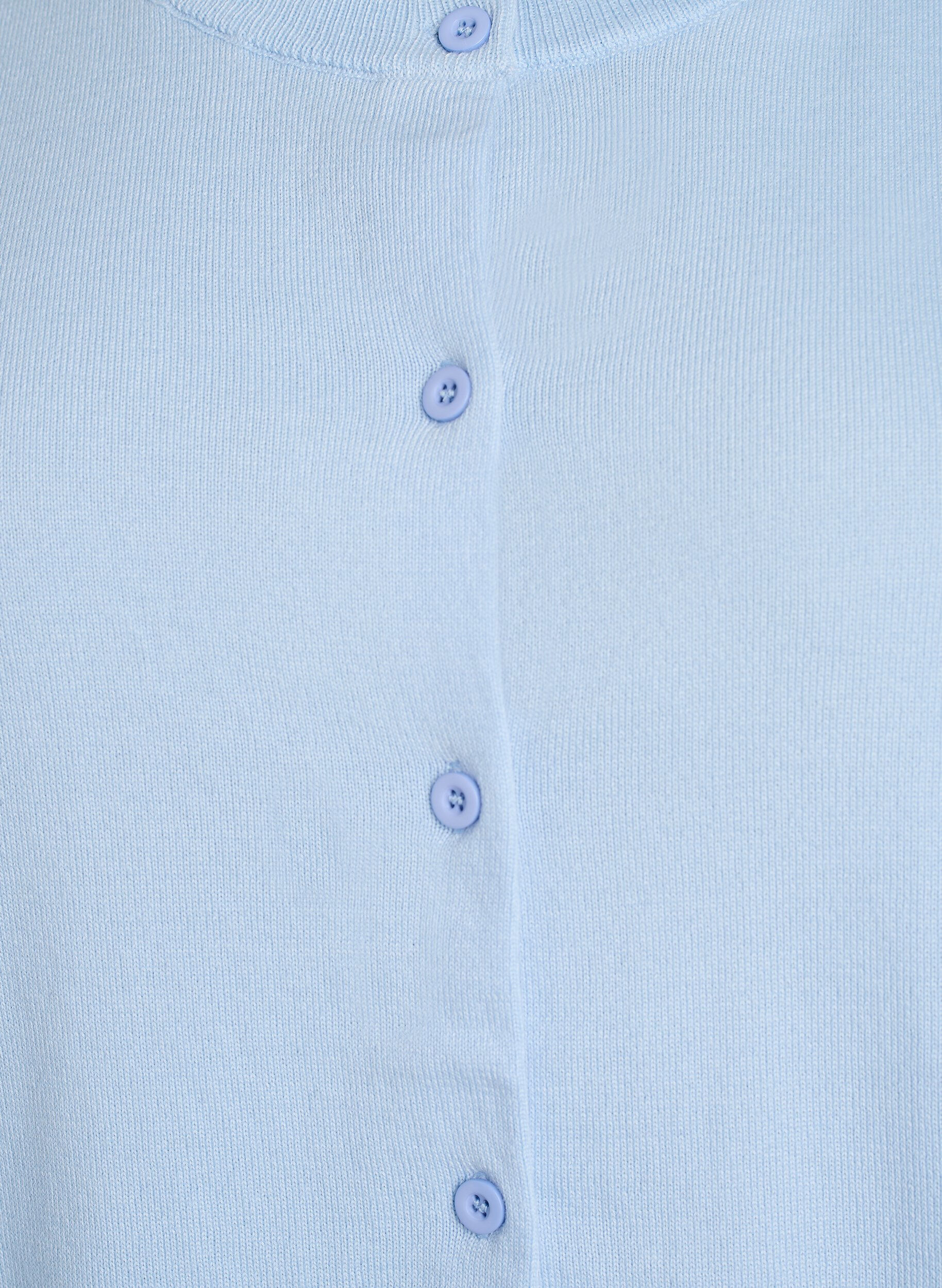 ZizzifashionFine-knit cardigan with round neck, Light Blue, Packshot image number 2