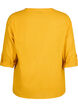 Cotton shirt blouse with v-neck, Golden Yellow, Packshot image number 1