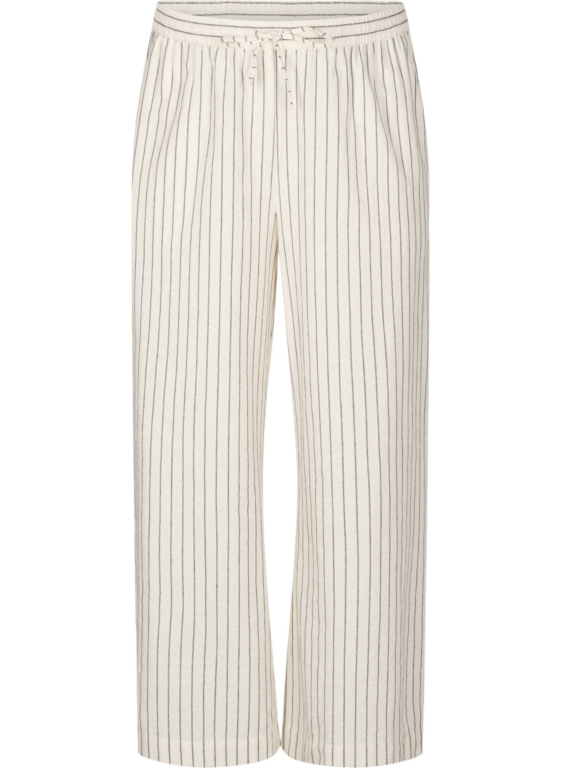 Zizzifashion Loose trousers with high waist and pockets, Vanilla, Packshot image number 0