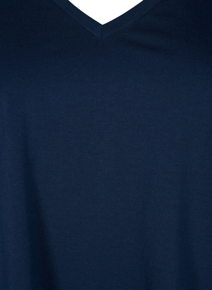 Short sleeve t-shirt with v-neckline, Blue, Packshot image number 2