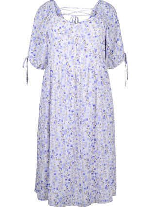 Summer dress with floral print and lace details, Sand Verbena AOP, Packshot image number 0