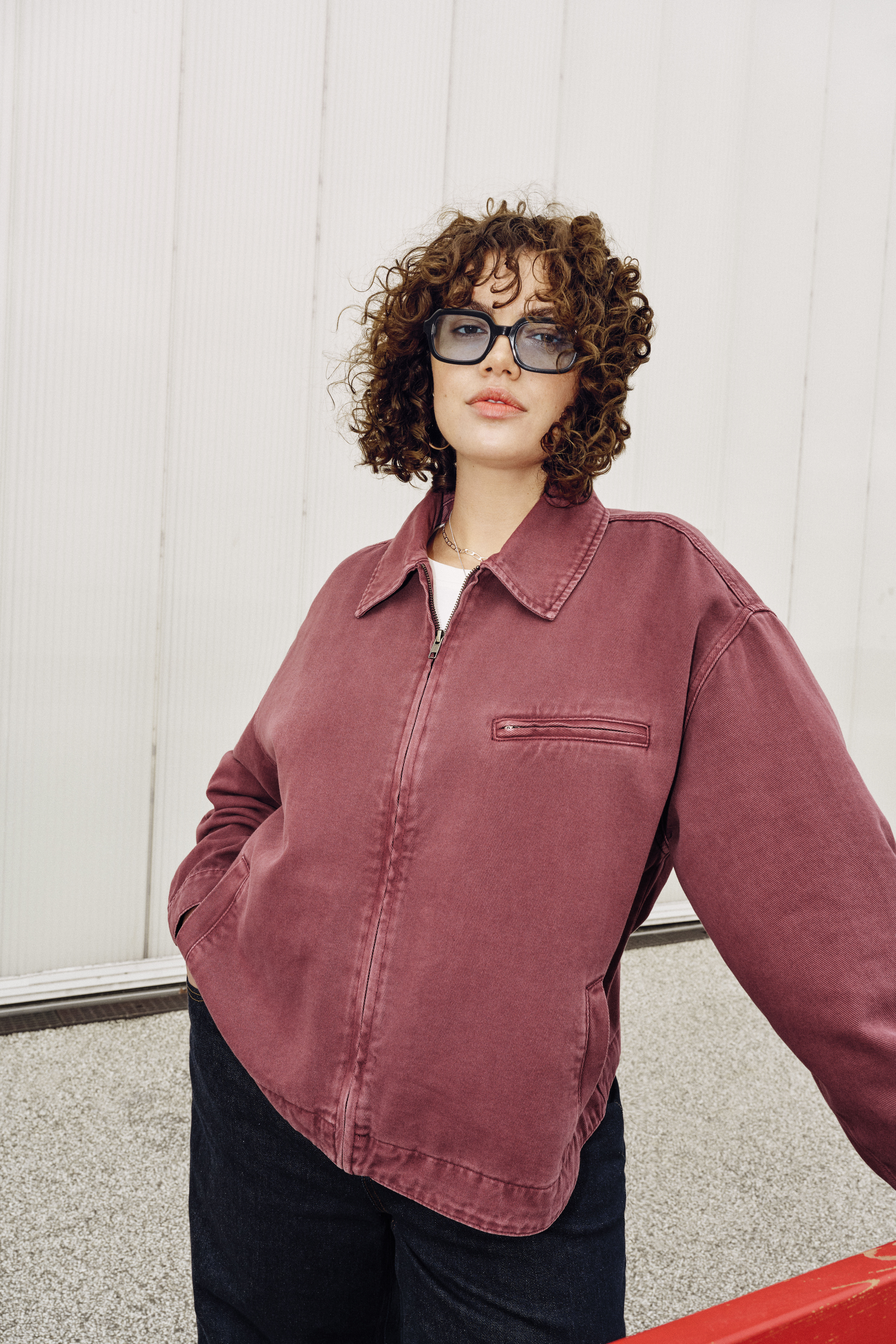 Zizzifashion Coloured denim jacket, , Model