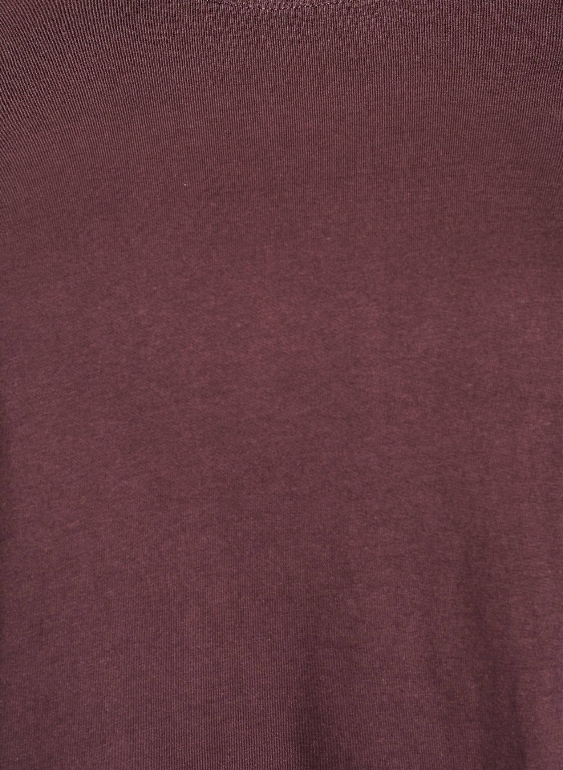 Zizzifashion Basic cotton T-shirt with round neck, Brown, Packshot image number 2