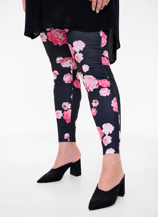 Printed leggings, Flower AOP, Model image number 0