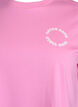 Organic cotton T-shirt with text motif, Pink, Packshot image number 2
