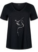 Cotton t-shirt with sequins, Black W. Face, Packshot image number 0